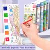 With Painting Brush Watercolor Coloring Book 12 Pages Mini Paint Pad  Children