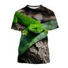 Reptile Gecko 3D Print T Shirt Men Summer Round Neck T-shirt Graphics Short Sleeve Oversized Pullover Fashion Tee Tops Clothing