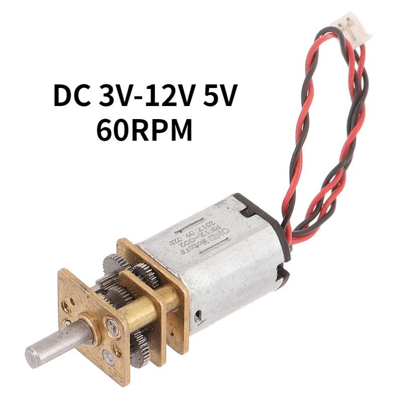 1 шт. Микро Мини Редукторный Двигатель N20 DC 3V-12V 5V 60 об/мин Низкая Скорость Полностью Металлический Редуктор Электродвигатель Аксессуары для DIY