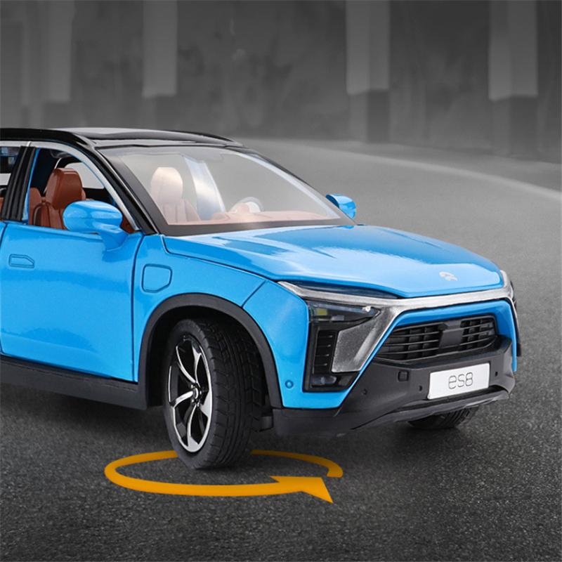 1/24 NIO ES8 внедорожник сплав новая энергия модель автомобиля литой металл игрушечный транспорт модель автомобиля высокая имитация звука и света детские подарки