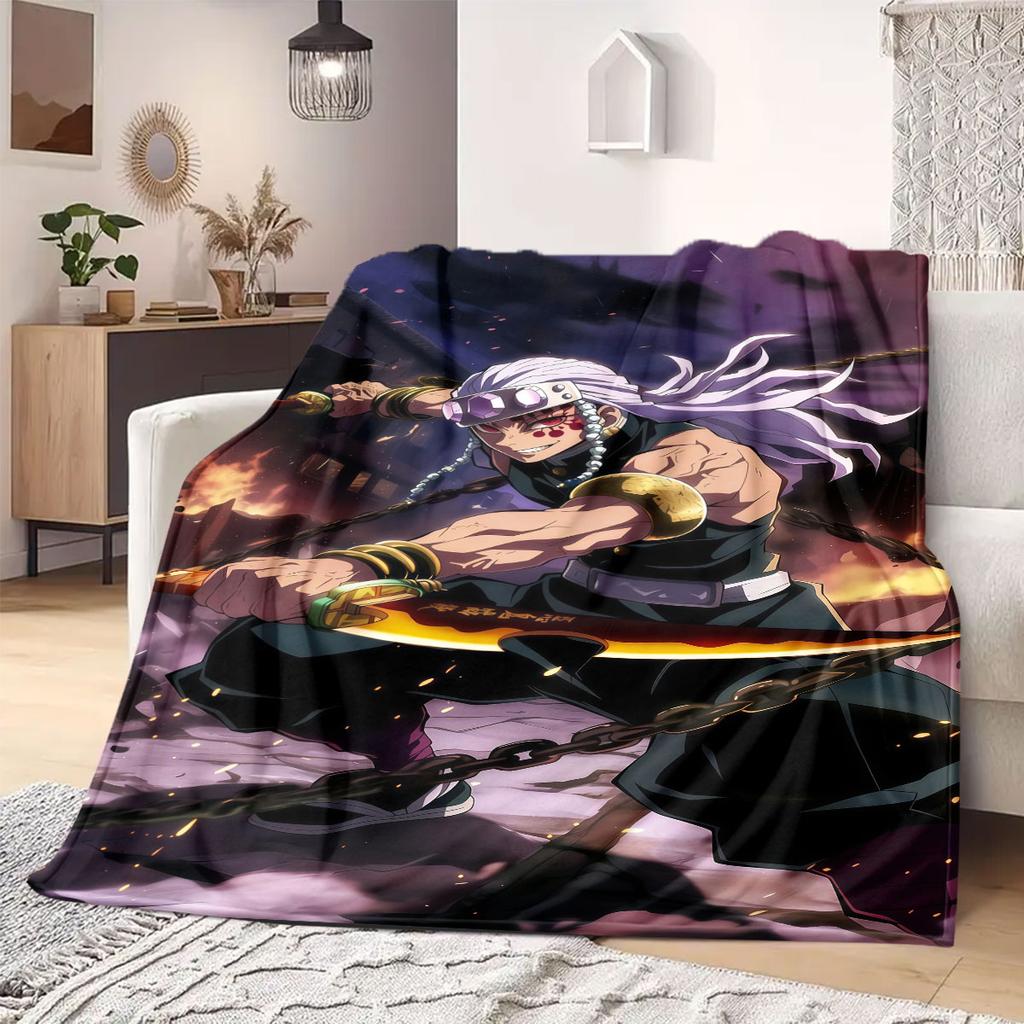 Giyu Tomioka Water Flannel Blanket Warm,Comfortable,Suitable for Bedrooms,Sofas,Beds,Chairs,Picnics,Travel