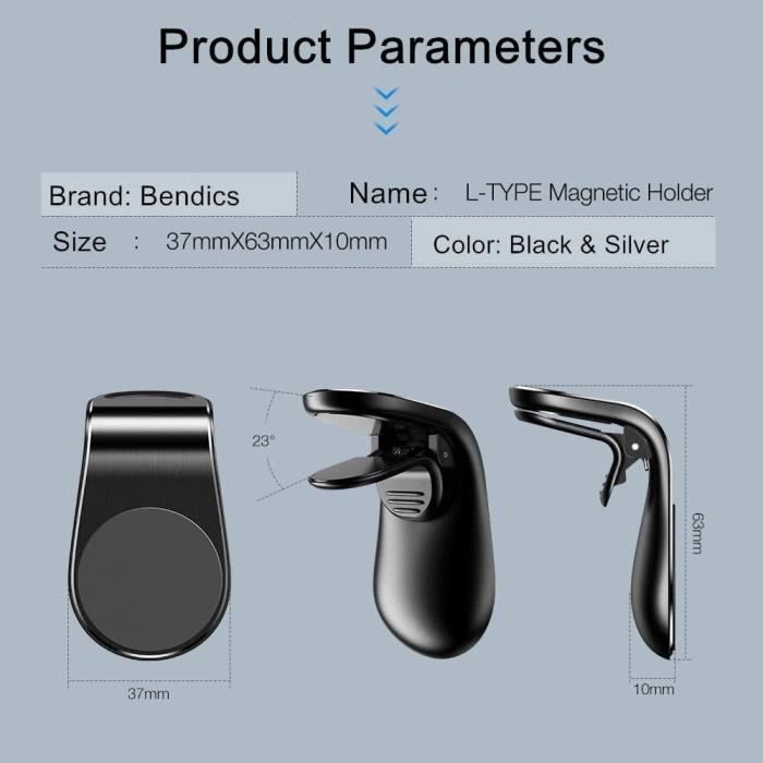 Support de téléphone - SUPPORTPLUS - Lot de 2 - Magnétique - Caoutchouc - Compatible iPhone/Samsung