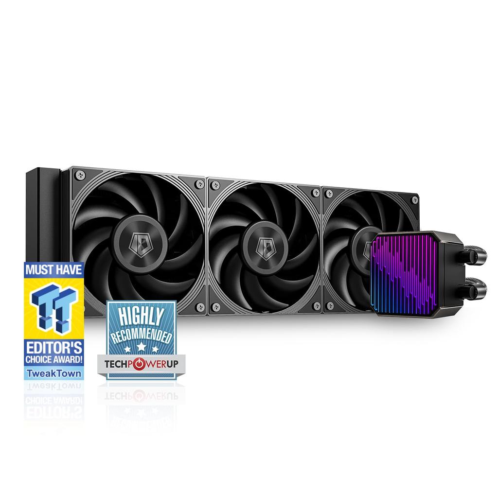 DX360 MAX Liquid CPU Cooler 360mm ARGB AIO 38mm Thick 3 120mm High Efficiency Zero RPM Compatible with Intel AMD TDP 350W ID-COOLING Cooler, Radiator,