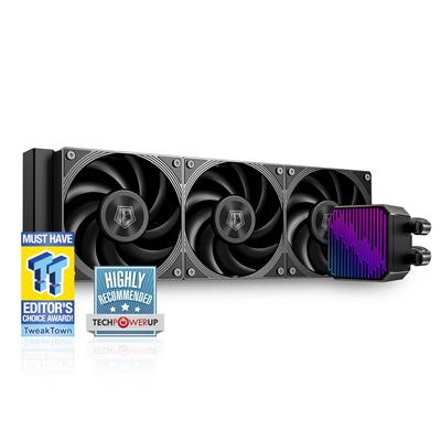 DX360 MAX Жидкостный процессорный кулер 360 мм ARGB AIO 38 мм Толщина 3 120 мм Высокоэффективный Zero RPM Совместим с Intel AMD TDP 350 Вт ID-COOLING Кулер, радиатор,