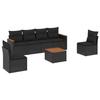 VidaXL Salon de Jardin avec Coussins 7 pcs, Canapés de Terrasse, Ensemble de Meubles de Patio, Mobilier d'Extérieur, Noir 3225866