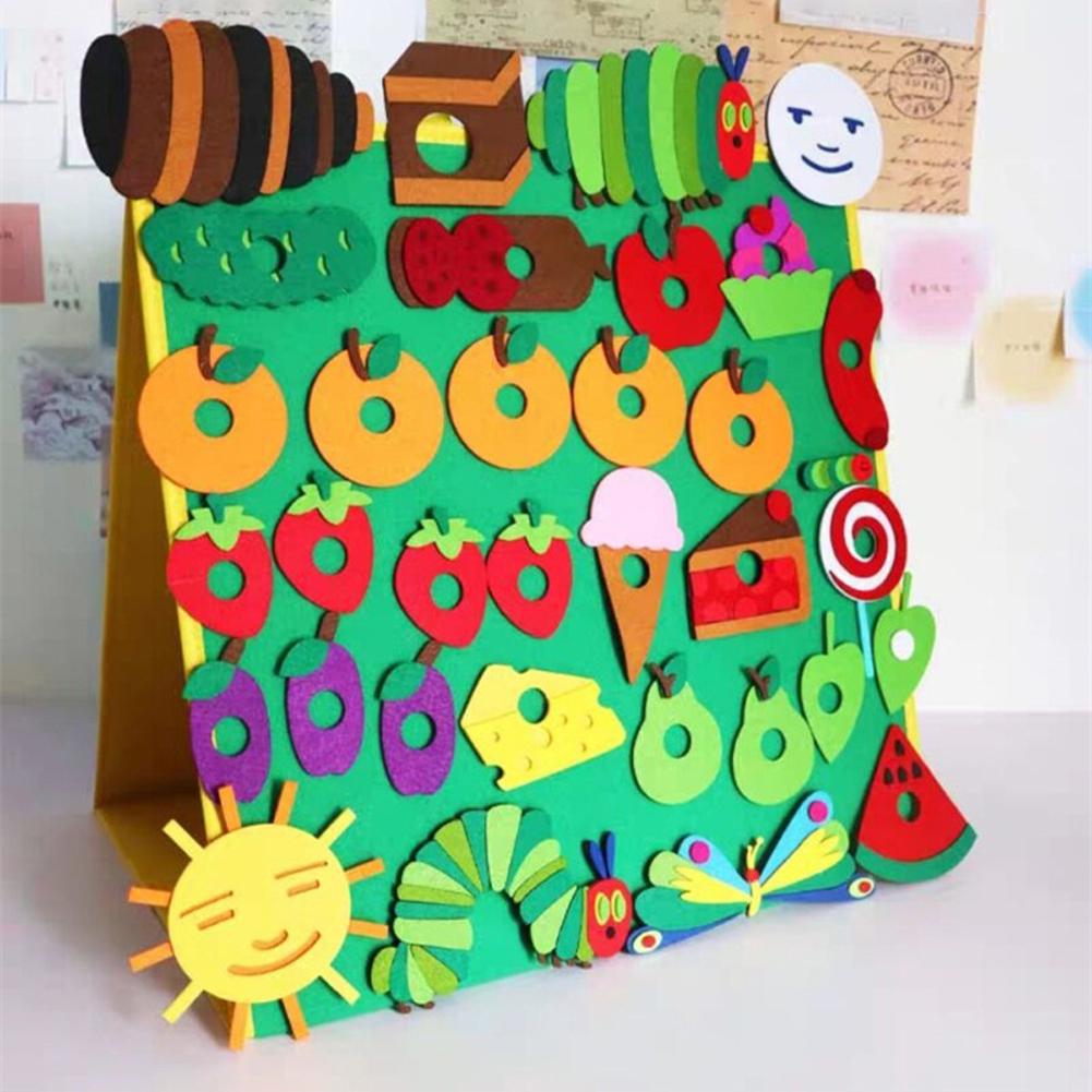 Felt Boards Stories Precut Figures Hungry Caterpillar Performance Props Interactive Teaching Soft Stuffed Animal Toy Kids Gift