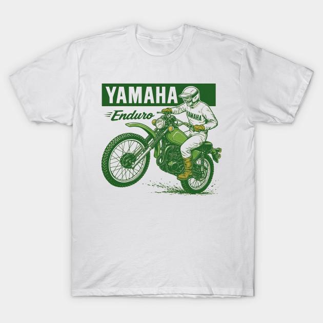 Мужская черная футболка с принтом 1978 Yamaha Enduro Motorcross Печать на трансферной бумаге без вырезания Хлопковая футболка
