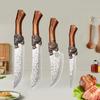 4 шт. нож для разделки мяса с головой дракона, выкованный вручную нож для обвалки, нож для забоя свиньи, профессиональные кухонные ножи, нож для чистки, разделочный нож