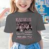 Youth Girl Cotton Streetwear Hot Katseye Print T Shirt Kids Summer Clothes Girls Short Sleeve T-Shirt Children's Fashion Tops