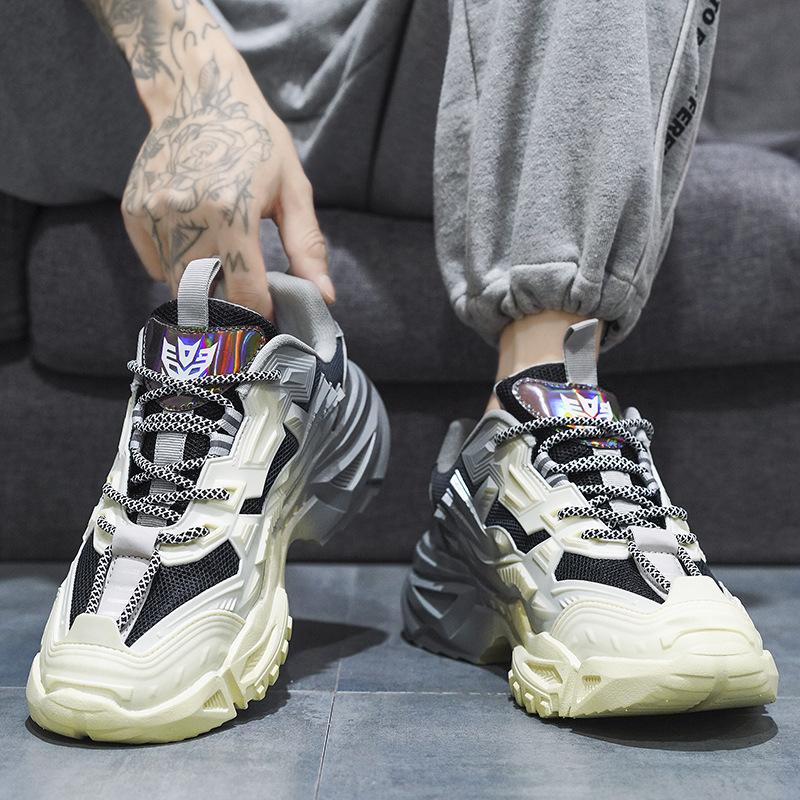 Мужская обувь весенняя дышащая спортивная и любительская модная обувь интернет знаменитости модный бренд молодежная весенне-осенняя обувь для пап на платформе 2025 новинка