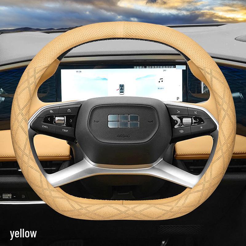 Galaxy L7/L6 Suede Steering Wheel Cover: Ultra-Thin, No-Sew, Winter-Ready.