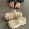 Muffin Thick-soled Herringbone Cool Slippers Women's 2025 Spring and Summer Outer Wear New Beautiful Set of Toes Beach One Pedal Versatile