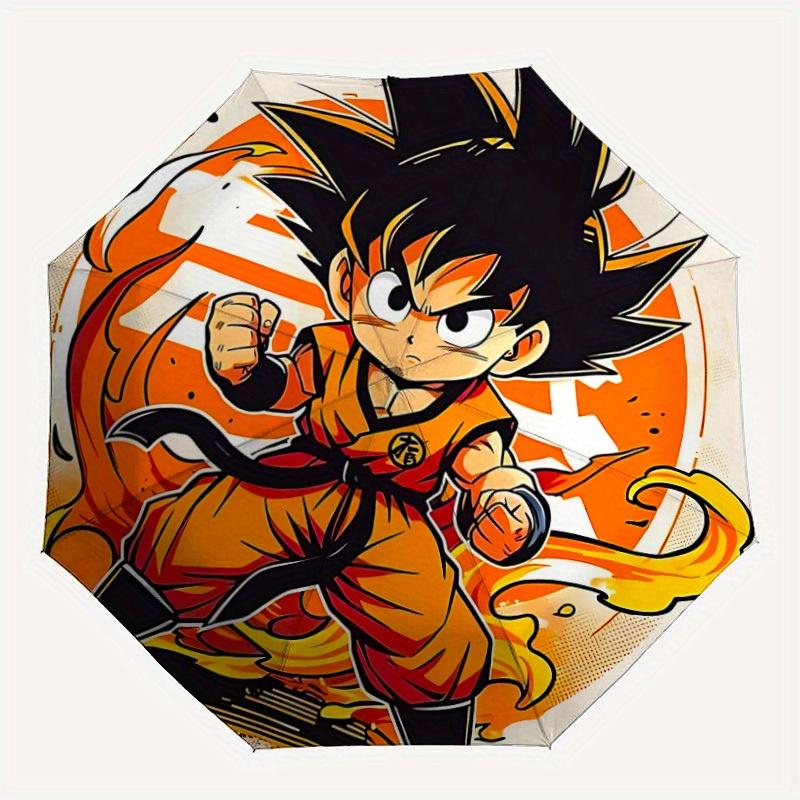 1pc Goku Dragon Ball Automatic Umbrella - Foldable with 8 Iron Ribs, Portable for Outdoor, Gift, Outdoor Umbrell, Playful Accessory122