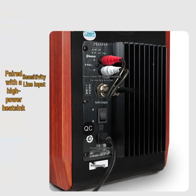 Sansui S650 Hi-Fi 2.0 Деревянная Bluetooth Настольная Акустическая Система (Китайская версия)