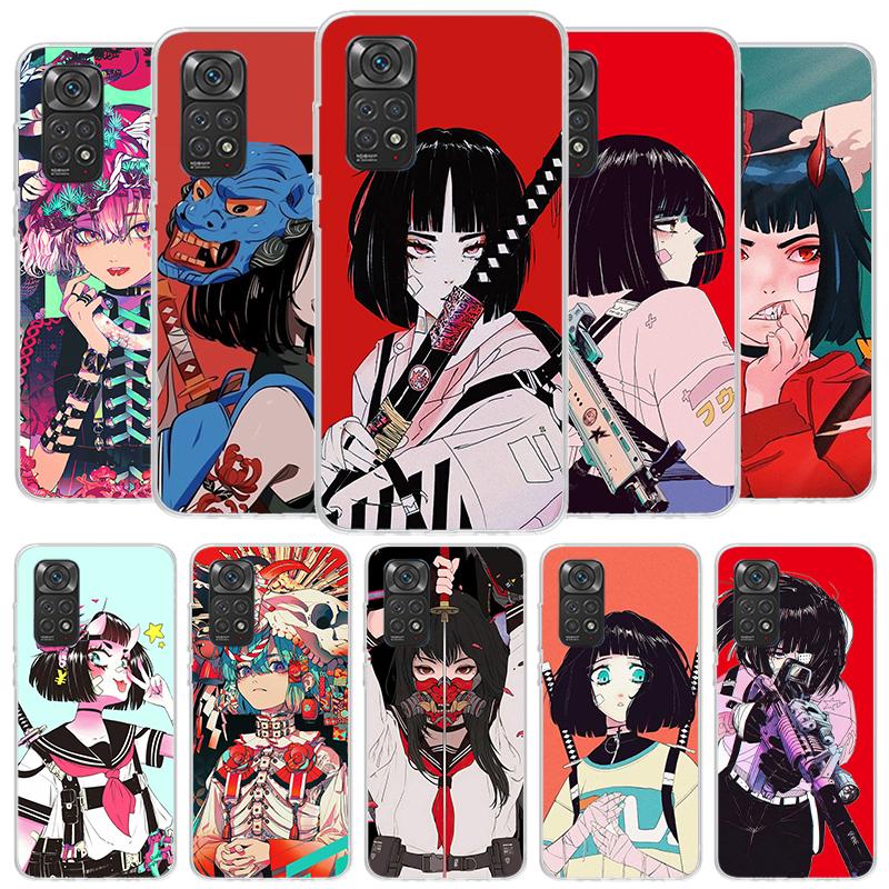 Japanese Style Anime Girl Cover Phone Case For Xiaomi Redmi Note 15 14 13 12 11 10 Pro Plus 14S 12S 11S 11T 11E 10S Soft Fundas