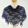 New Women Lace Monochrome Korean Triangle Scarves 140x48cm Fashionable Hollow Out Shawl Solid Rose Triangle Scarf