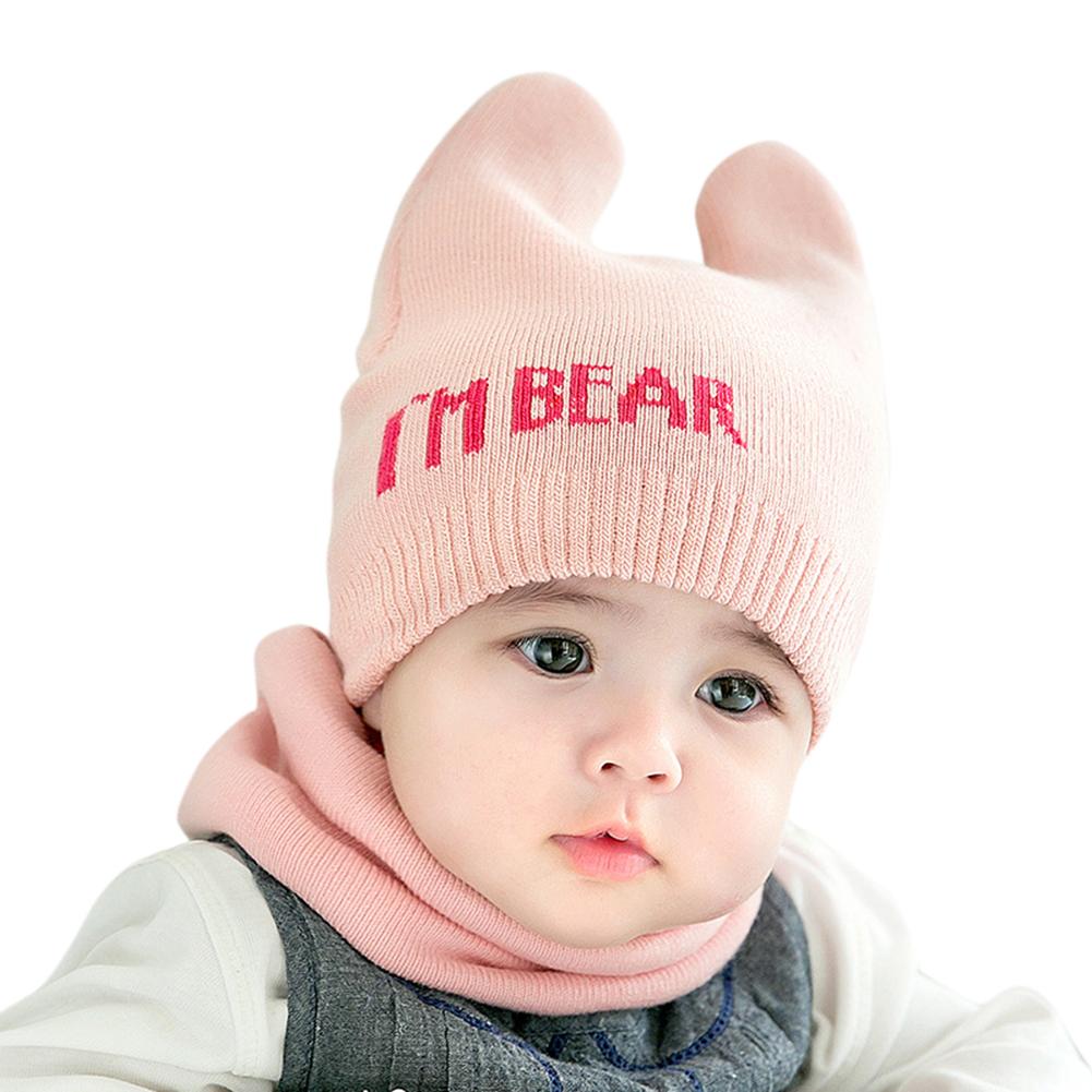 2PCS/Set Newborn Cap + Scarf Suit Warm Knitted Hat Neck Warmer Gaiter