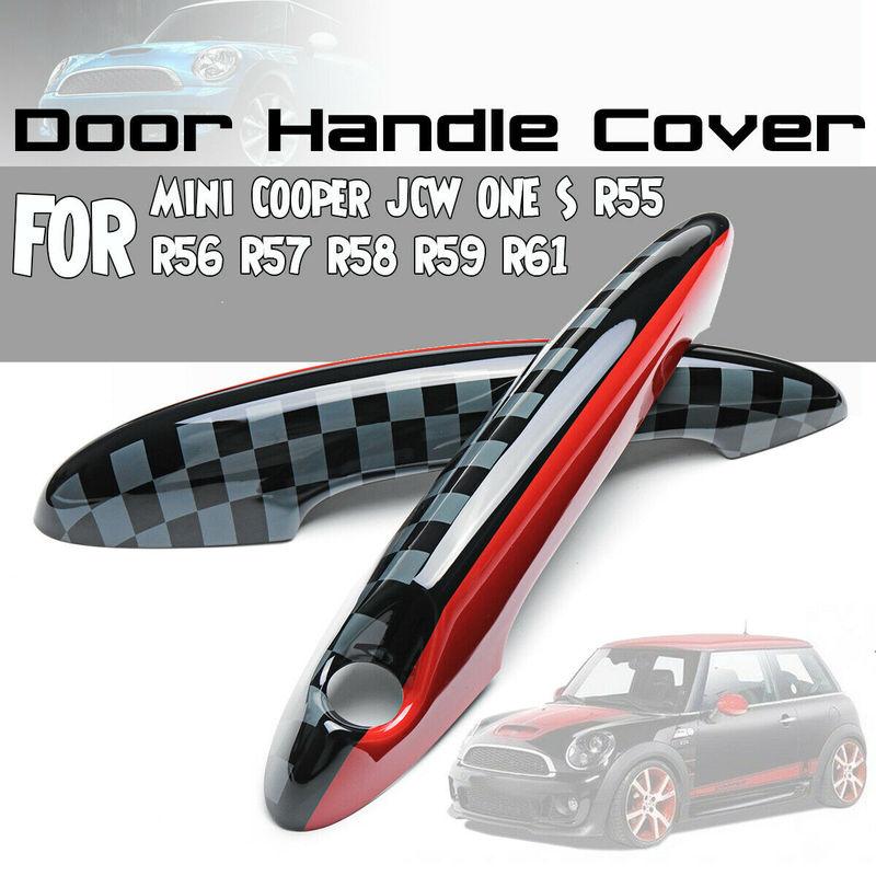 NEW-2 X Door Handle Cover Cap ABS For Mini Cooper JCW ONE S R55 R56 R57 R58 R59 R61