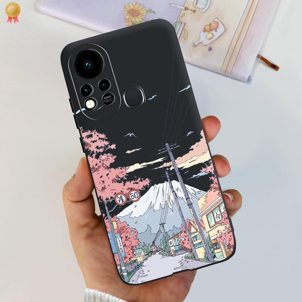 For Infinix Hot 11s Case Back Cover Clear Cute Cat Black Soft Silicone Coque For Infinix Hot11S Hot 11S Phone Case Bumper Fudna