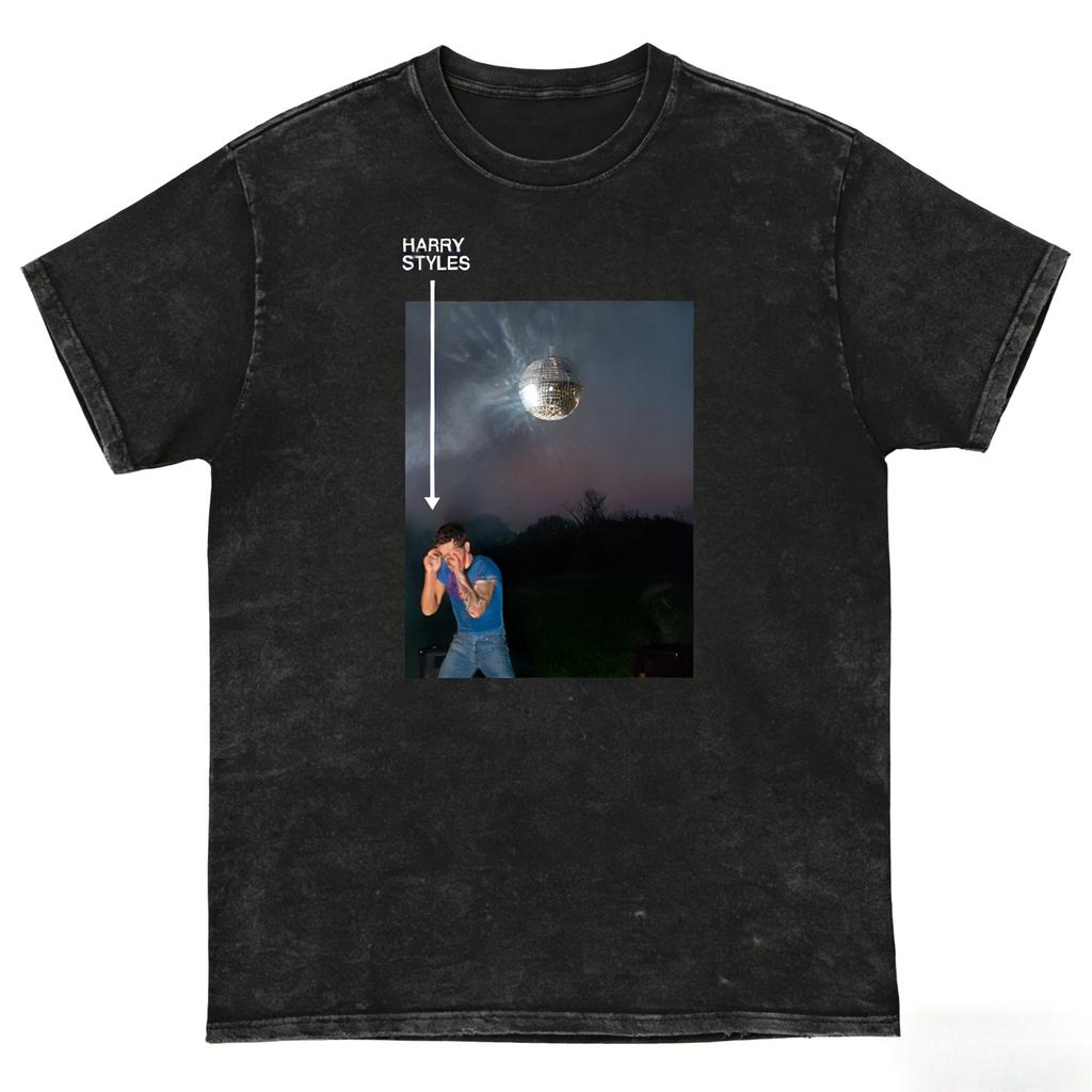 Harry Styles Kiss All The Time Disco Occasionally Album Acid Wash Unisex Cotton Shirt Mens Womens Hiphop Short Sleeve Tshirt