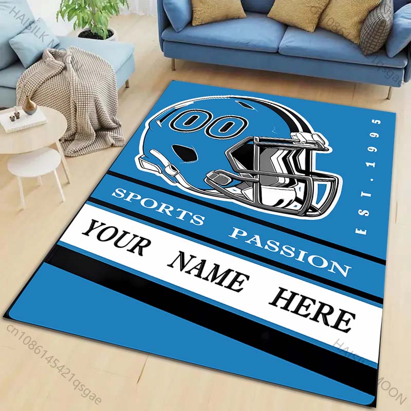 Принт регбийной команды Персонализированный ковер с именем на заказ для гостиной, спальни, домашнего декора Нескользящий коврик для пола Современный ковер Моющиеся ковры