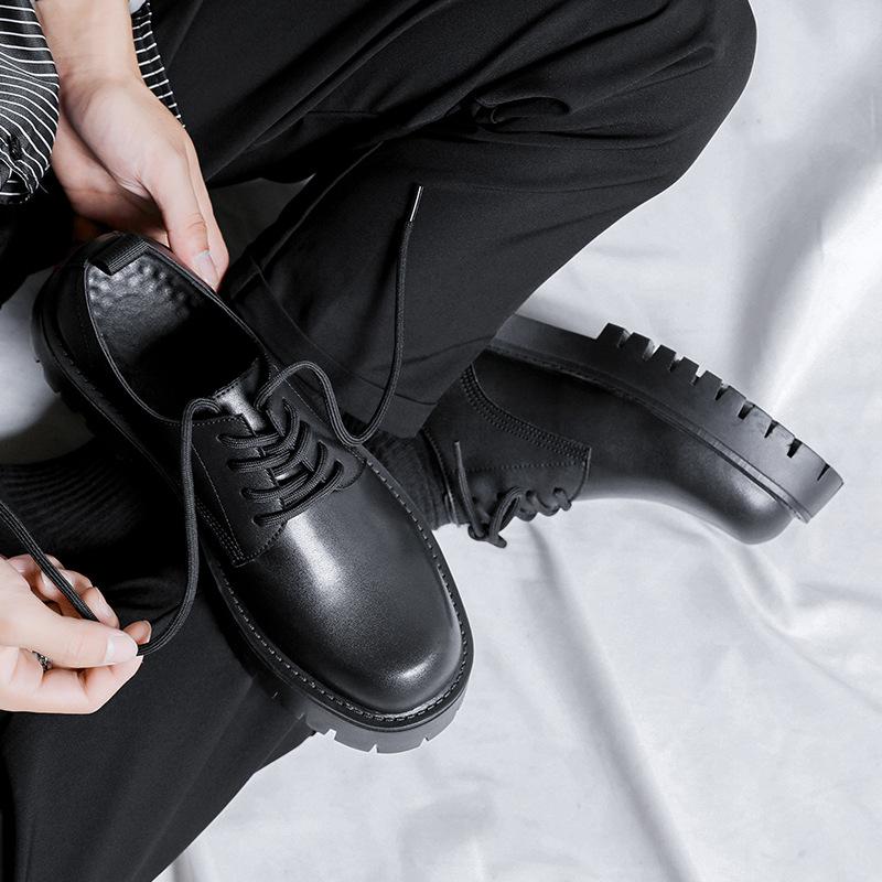 Большие повседневные кожаные туфли мужские новые ежегодные ботинки Martin с толстой подошвой и круглым носком 5691-R