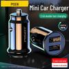 PISEN QC3.0 Dual USB Mini Car Charger 4.8A Fast Charge Cigarette Lighter Adapter