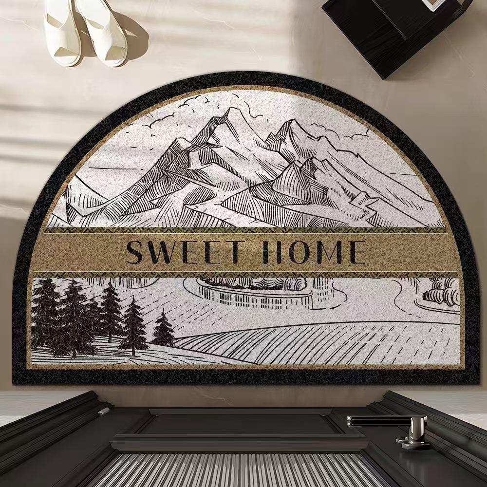 Ковер в американском стиле в стиле ретро, противоскользящий коврик, легкий роскошный полукруглый коврик, устойчивый к грязи, входной коврик