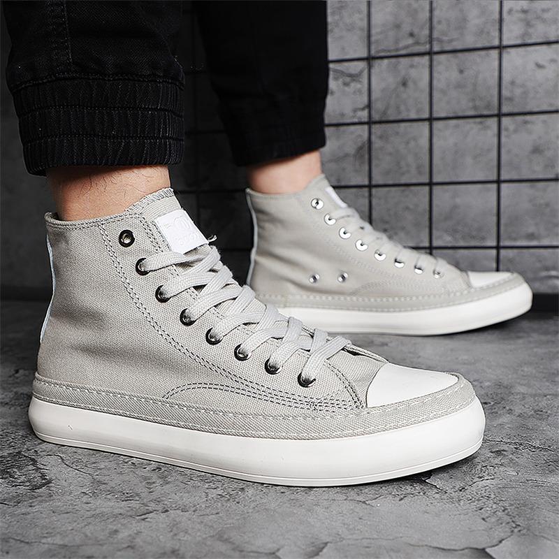 2024 Классические желтые высокие кроссовки для мужчин Удобные туфли Cnavas на шнуровке Мужские повседневные туфли из вулканизированной кожи на плоской подошве Мужские эспадрильи