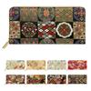 Long Round Long Card Coin Gold Floral and Small Pattern Check [leo&aoi] Nishijin-ori Wallet, Zipper, Wallet, Slots, Purse, Brocade, Goku,