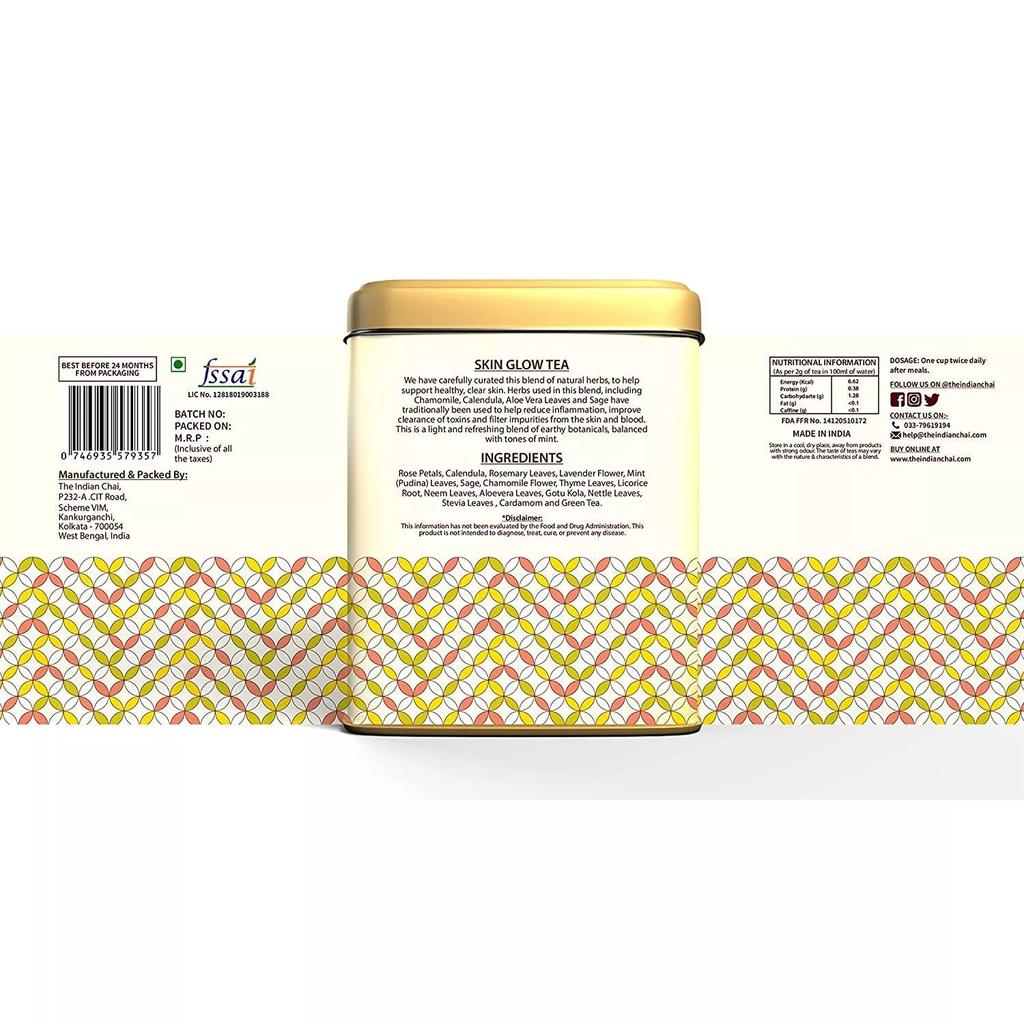 Tea for Glowing Skin (30 Pack, 2 G), Skin Glow Tea, Indian Chai