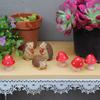 7pcs Cartoon Hedgehog Mushroom Statue Cute Garden Miniatures Figurine Animal Sculpture Bonsai