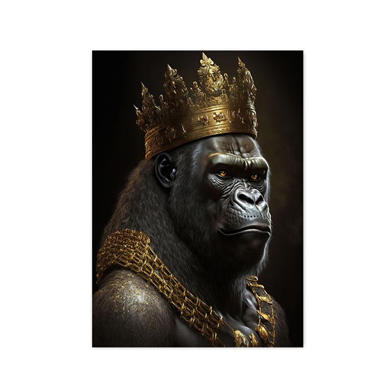 Черное золото животные король горилла лев постеры принты кролик слон холст картины настенное искусство картина для гостиной домашний декор