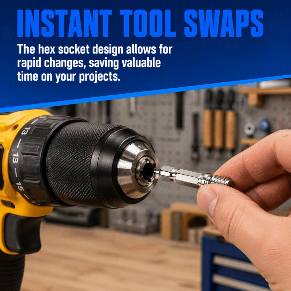 5pcs M10 Thread Size Drill Connecting Rod Hexagonal Socket Screw Shaft Converter Electric Drill Use