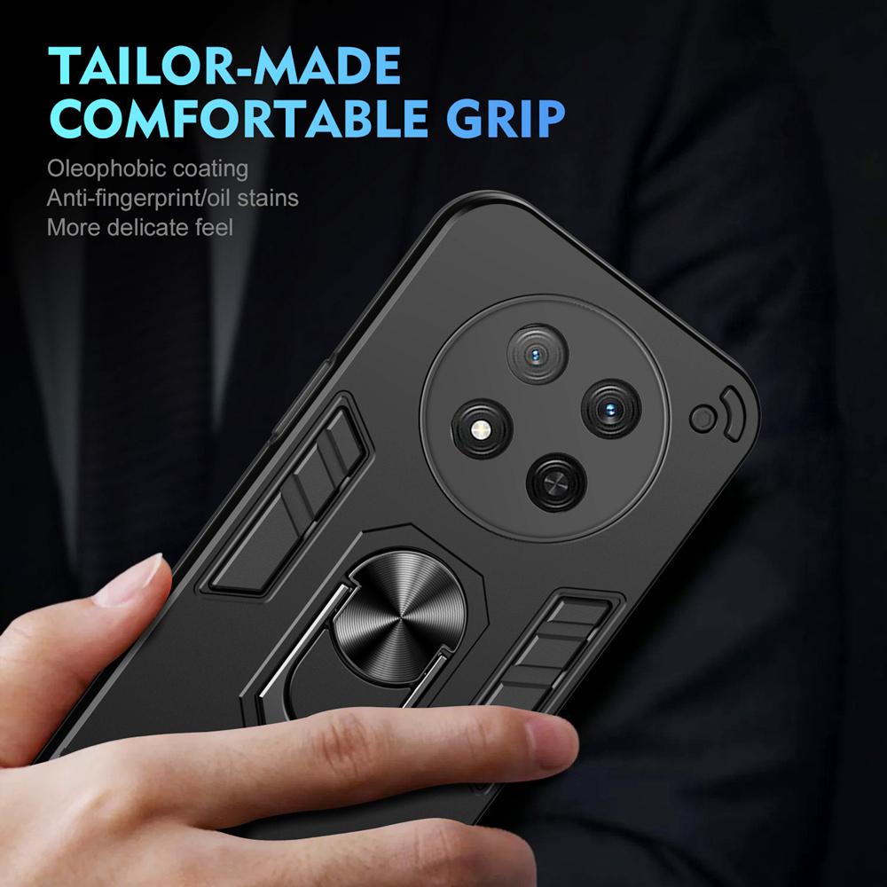 KEYSION Противоударный защитный чехол для HONOR X9c 5G Мягкий силиконовый чехол + PC Ring Stand для задней панели телефона Huawei Honor Magic 7 Lite 5G