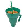 Popcorn Drink Cup Stadium Tumbler with Snack Bowl 2 In 1 Snack Drink Cup with Straw Leakproof Snack Cup Reusable Cinema Beverage Popcorn Cup