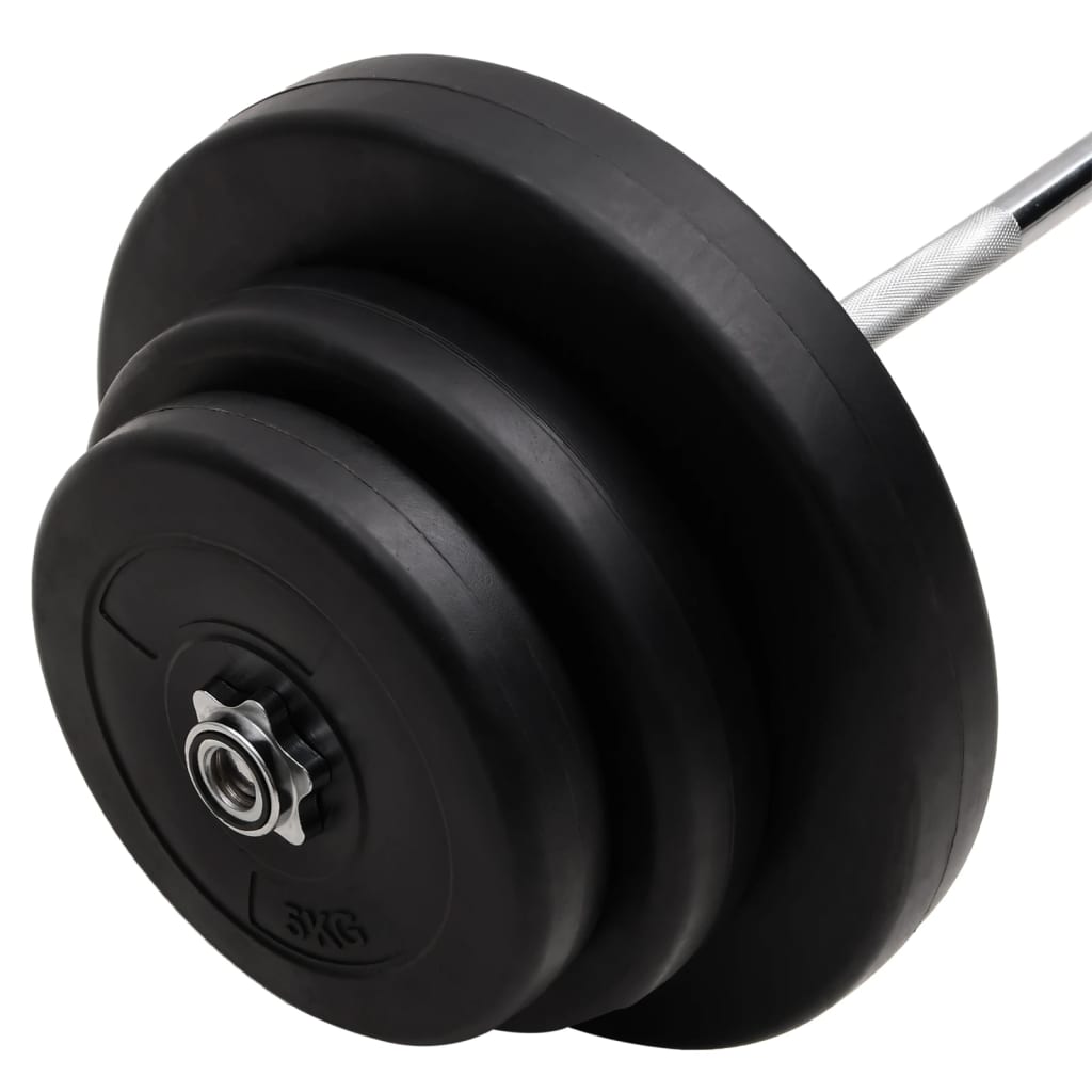 Vidaxl Sztanga Z Gryfem Łamanym I Obciążnikami, 60 Kg