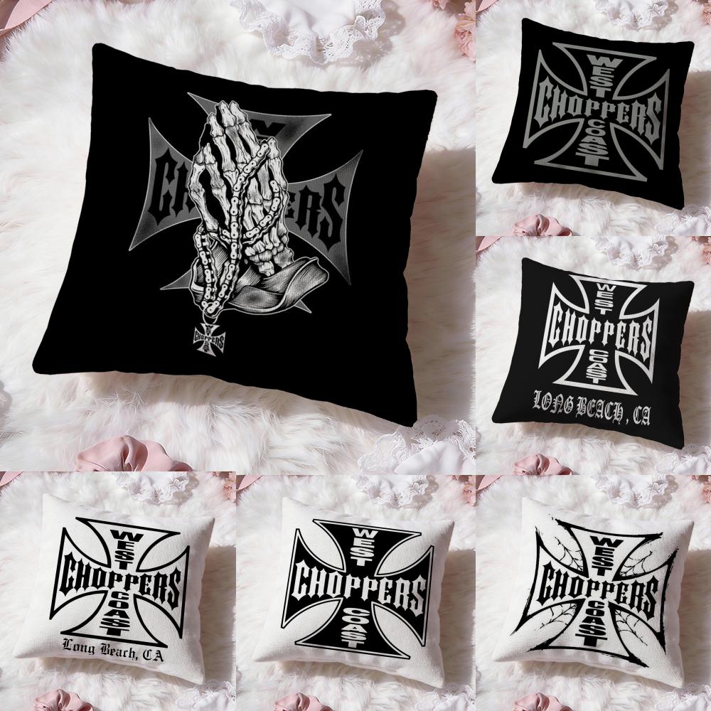 W-West Coast C-Choppers Cushion Cover Premium Comfort Reversible Pillow Cove -Two in One Design for Any Room & Car Interior