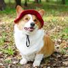 Corduroy Pet Fisherman Hat With Ear Holes Adjustable Sun Cap Dogs Cats All
