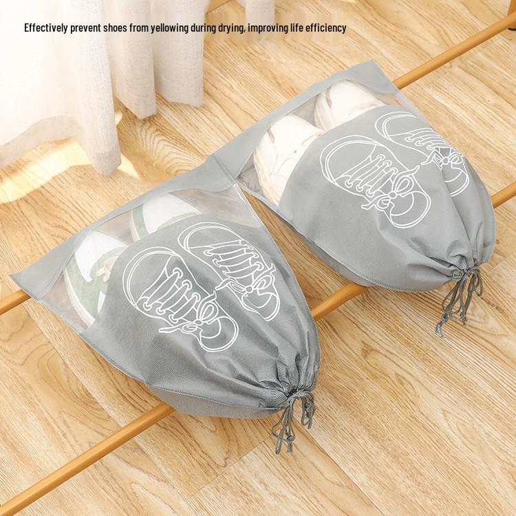 Dustproof Shoe Storage Bag with Drawstring Closure for Boots and Slippers