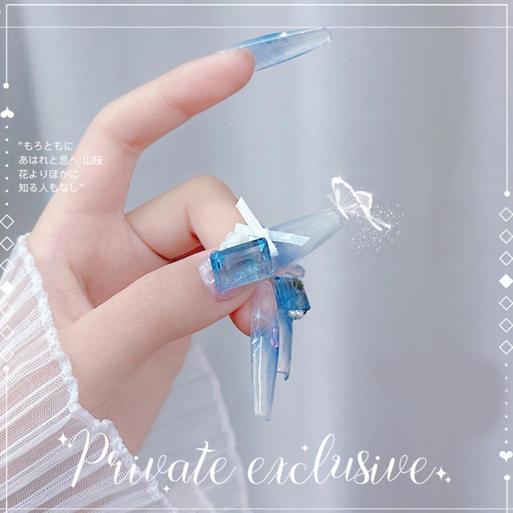 10 Pcs Nail Rhinestones Nail Crystal Gems Rectangular Nail Charms Clear Nail Art Charms Nail Art Decorations for Women