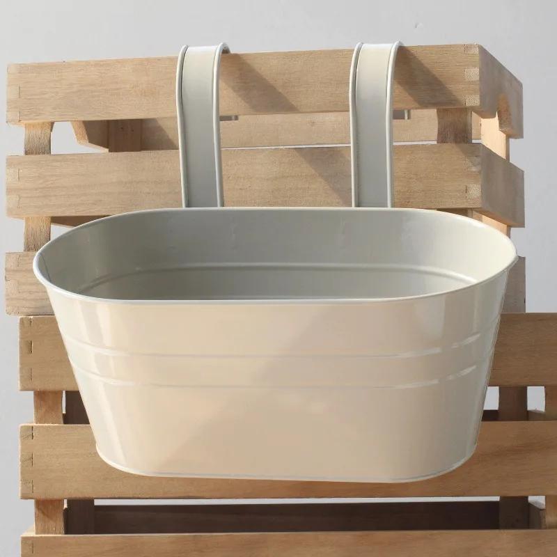 Декор балкона для дома Красочный подвесной цветочный горшок Съемный двойной крюк Горшок для растений для забора Садоводческое украшение Подставка для цветов бонсай