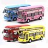 Premium Quality Double-decker Tour London City Bus Pull Back Car Kid Toy With Sound And Light