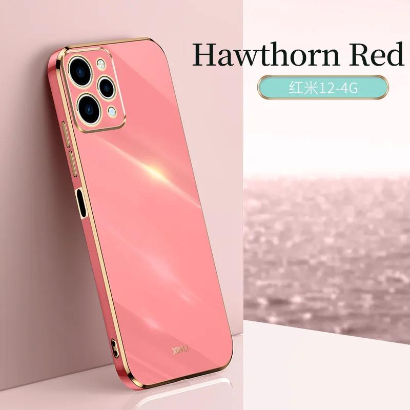 Роскошный чехол для телефона с квадратным покрытием для Xiaomi Redmi 12 Redmi12 4G, противоударная мягкая силиконовая задняя крышка