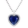 New European and American Ocean Heart Titanic Blue Pendant Necklace Fashionable Shining Zircon Eternal Love Red Sweater Cha
