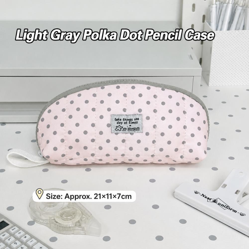 Polka Dot Print Pencil Case Shell Shape Pen Bag INS Stationery Storage Bag  Home Travel