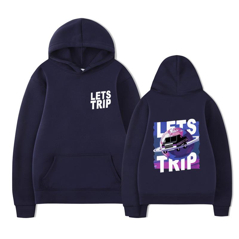 Autumn LETS TRIP Letter Printed Men's Hoodie Y2K Clothes Vintage Fashion Unisex Long Sleeve Pullovers