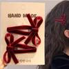 Минималистский бант BB клип винно-красный Новые заколки Осень-зима Боковая заколка Новая челка Заколка для волос Укороченная заколка для волос Заколки Головной убор