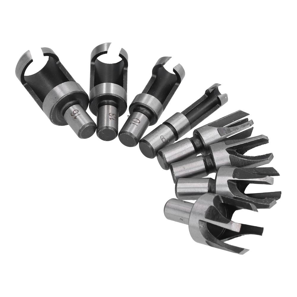 8pcs High Carbon Steel Wood Plug Cutter Drill Bit Set Cutting Tool Set Woodworking Drilling