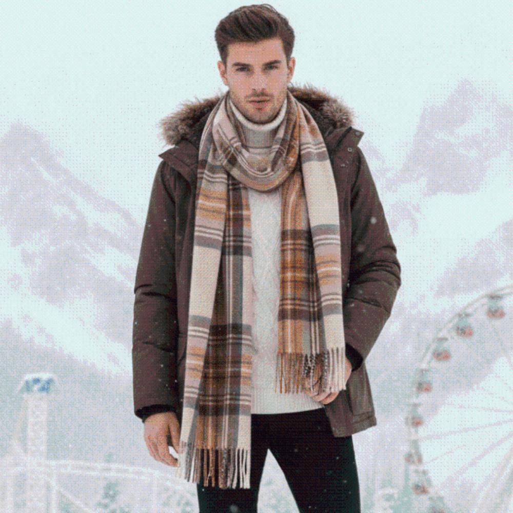 Plaid Cashmere Neckwear Classic Gingham Shawls Fringe Capes Tartan Mufflers Youth